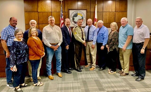 Sgt Owen Walton with County Commissioners and distinguished guests